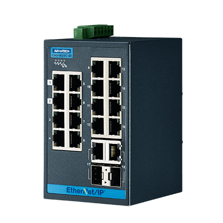 16 + 2G Combo Port Entry Level Managed Switch Supporting EtherNet/IP